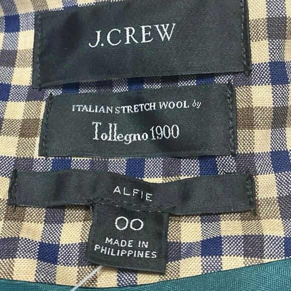 J.Crew Alfie Multicolor Italian Wool Checkered Plaid Blazer Coat Jacket Size 0 - Picture 3 of 4